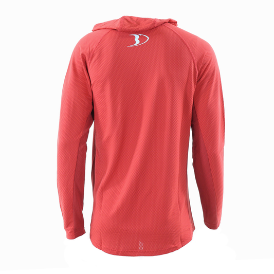 BlackFish CoolCharge UPF Angler Sun Hoodie - Molten Red