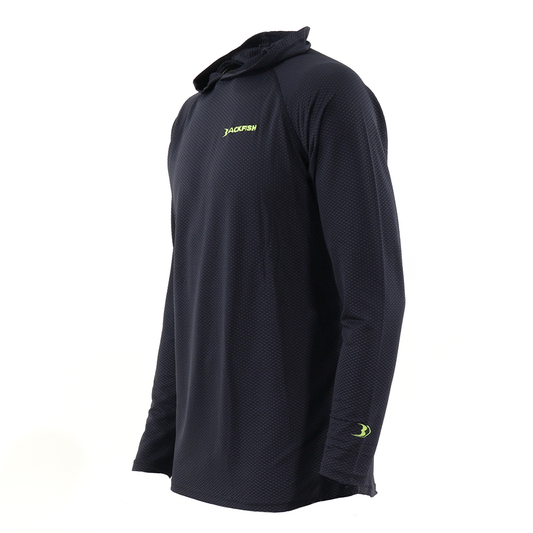 BlackFish CoolCharge UPF Angler Sun Hoodie - Moonless Black