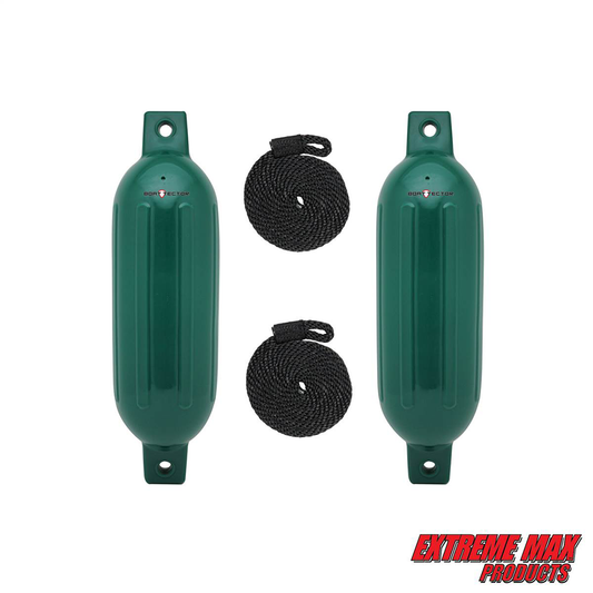 Extreme Max BoatTector Inflatable Fender Value 2-Pack - 4.5" x 16", Forest Green - 3006.7441