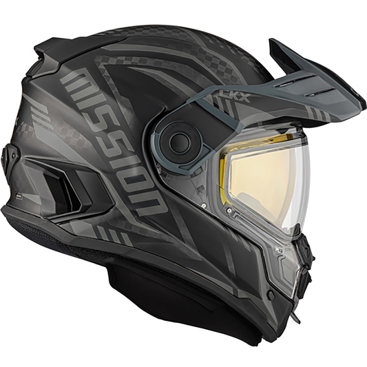 CKX Mission AMS Carbon Dual Sport Code Helmet w/ Double Shield Matte Olive