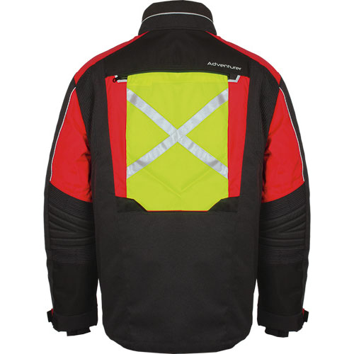 Choko Adventurer Jacket Red - Concealed Back Flap W/ Reflective Trim