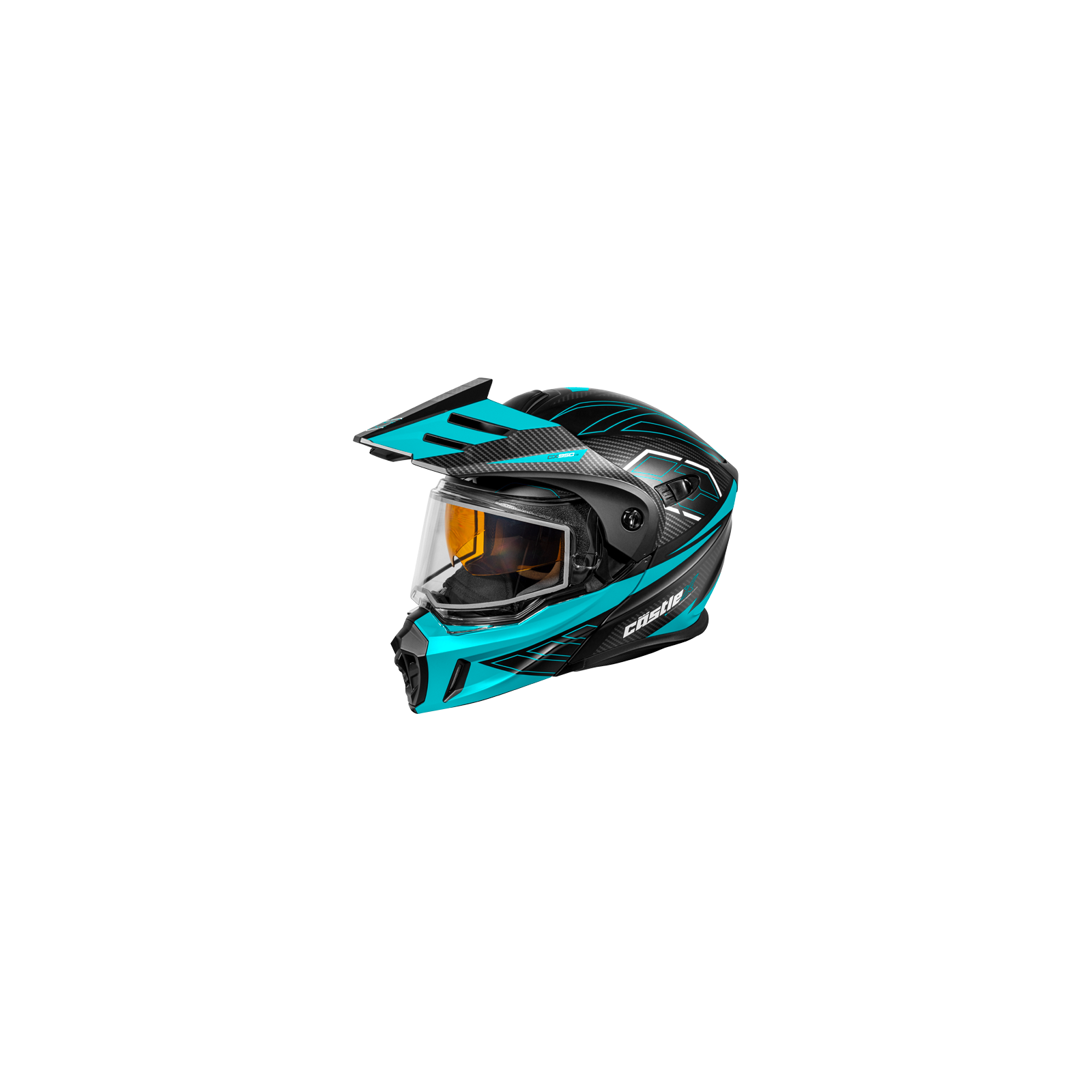 castlex dual sport motorcycle helmets Castle X CX950 V2 Fierce Modular Helmet Matte Black/Turquoise / 3X