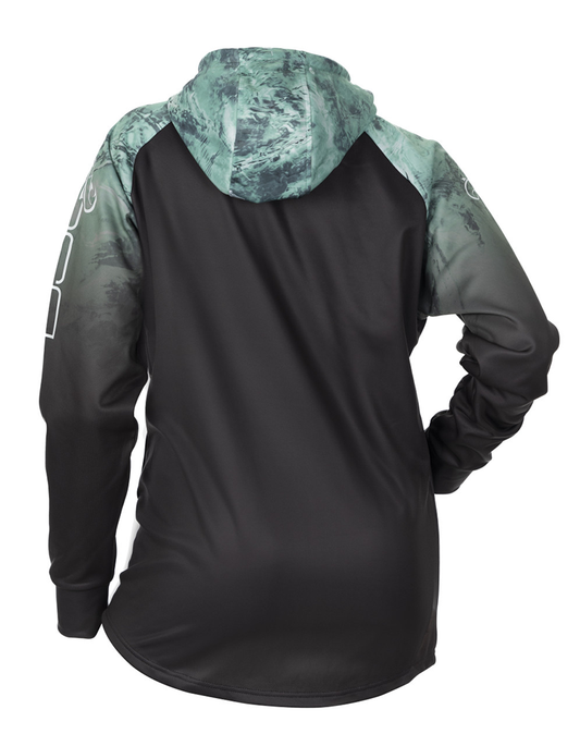DSG Women's Starr Technical UPF Hoodie - Dark Charcoal/Mossy Oak® Element® Wakeform Bowspray