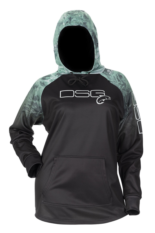 DSG Women's Starr Technical UPF Hoodie - Dark Charcoal/Mossy Oak® Element® Wakeform Bowspray