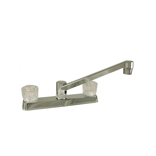 Empire Brass Company 8" Two-Handle Deck Faucet - Chrome w/clear handles - U-YJW8