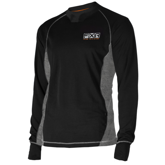 FXR Endeavor Hybrid Merino Longsleeve Black / Grey Heather