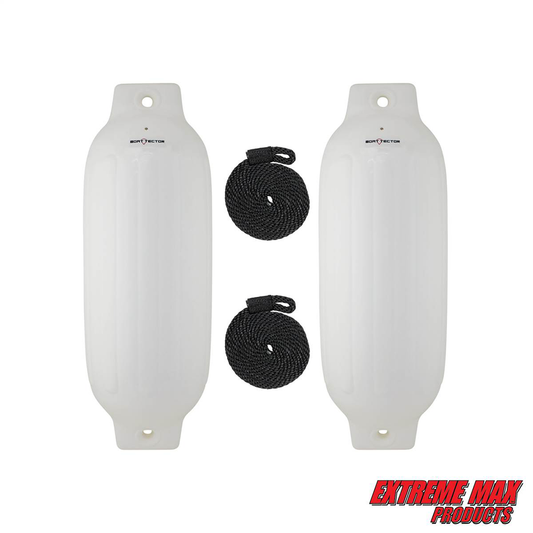 Extreme Max BoatTector Inflatable Fender Value 2-Pack - 8.5" x 27", White - 3006.7512