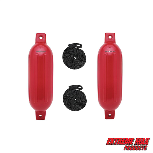 Extreme Max BoatTector Inflatable Fender Value 2-Pack - 6.5" x 22", Bright Red - 3006.7447