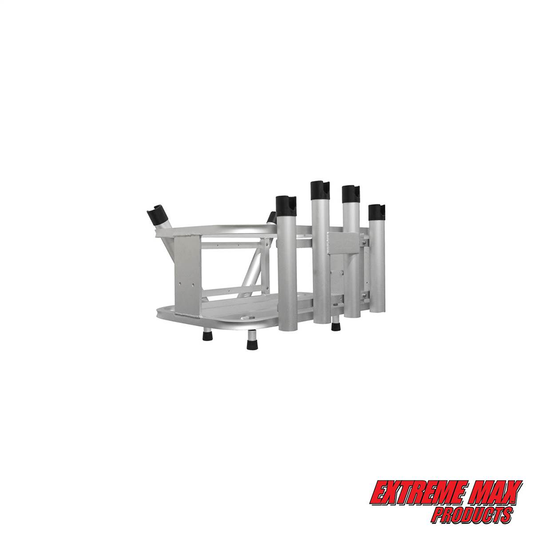 Extreme Max Aluminum Jet Ski PWC Fishing Rod Rack and Cooler Combo - Compatible with RotoPax Fuel Can Mounts - 3005.4257 JetSkiFishingRack1
