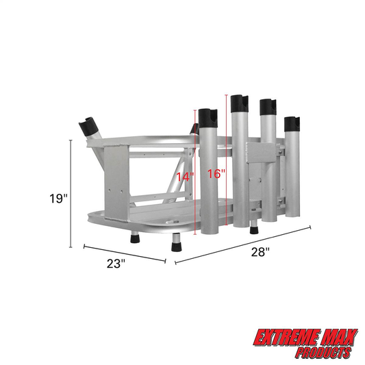 Extreme Max Aluminum Jet Ski PWC Fishing Rod Rack and Cooler Combo - Compatible with RotoPax Fuel Can Mounts - 3005.4257 JetSkiFishingRack2