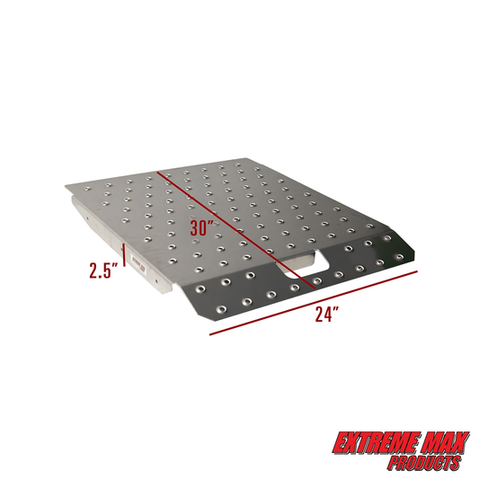 Extreme Max Aluminum Shed Trailer Garage Ramp for Lawn Mowers, Garden Tractors, Motorcycles, ATVs & UTVs - 29" x 24" with Tough Grip Surface - 5001.67 ExtremeMaxShedRamp-2