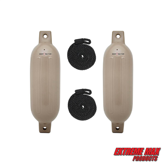 Extreme Max BoatTector Inflatable Fender Value 2-Pack - 6.5" x 22", Sand - 3006.7449