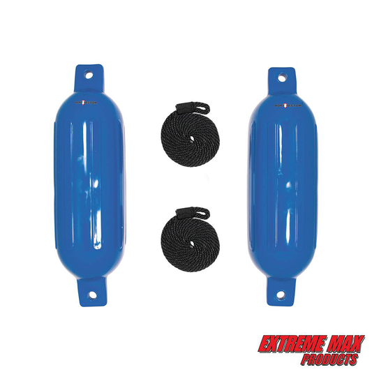 Extreme Max BoatTector Inflatable Fender Value 2-Pack - 6.5" x 22", Blue - 3006.7207