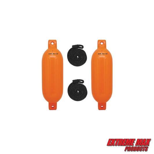 Extreme Max BoatTector Inflatable Fender Value 2-Pack - 4.5" x 16", Neon Orange - 3006.7581