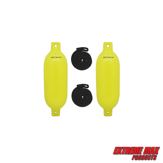 Extreme Max BoatTector Inflatable Fender Value 2-Pack - 4.5" x 16", Neon Yellow- 3006.7584