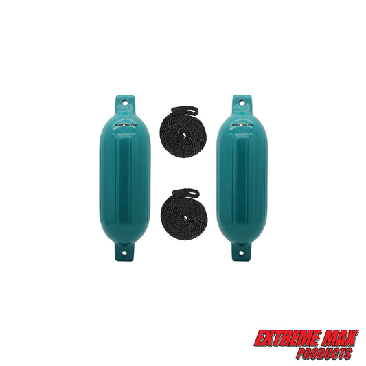 Extreme Max BoatTector Inflatable Fender Value 2-Pack - 4.5" x 16", Teal - 3006.7578