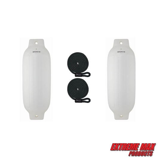 Extreme Max BoatTector Inflatable Fender Value 2-Pack - 10" x 30", White - 3006.8529.2