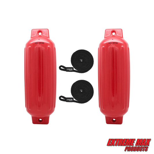 Extreme Max BoatTector Inflatable Fender Value 2-Pack - 8.5" x 27", Red - 3006.7563