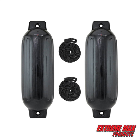 Extreme Max BoatTector Inflatable Fender Value 2-Pack - 8.5" x 27", Black - 3006.7515