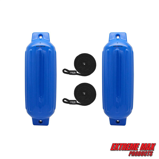Extreme Max BoatTector Inflatable Fender Value 2-Pack - 8.5" x 27", Blue - 3006.7559