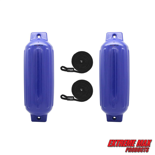 Extreme Max BoatTector Inflatable Fender Value 2-Pack - 8.5" x 27", Cobalt Blue - 3006.7569