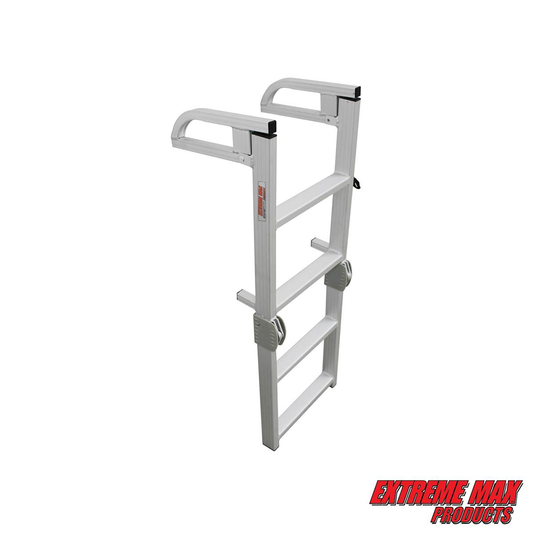 Extreme Max Aluminum 4-Step Compact Folding Pontoon Boarding Ladder - 3005.4089 FoldingPontoonLadder1