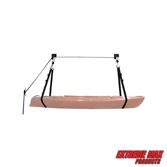 Extreme Max Kayak/Canoe/Bike/Ladder Hoist & Lift for Storage in Shop or Garage - 120 lb. Capacity - 3004.0204 KayakHoist1