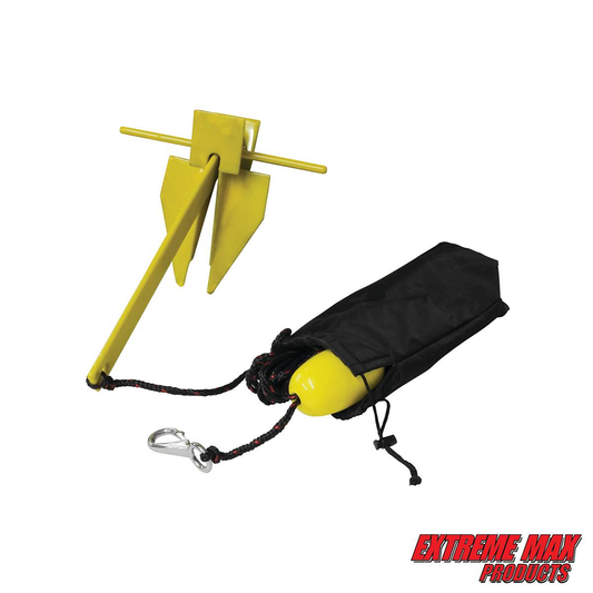 Extreme Max BoatTector Complete PWC Fluke Anchor Kit with Rope and Marker Buoy dan2
