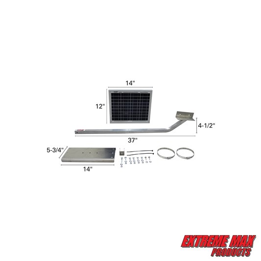 Extreme Max12/24 Volt Solar Charging Station w/10W Solar Panel, Panel Arm, Digital Controller, and Wiring for Boats, Trolling Motors, Lifts-3004.0669 solorchargingstation10w-2