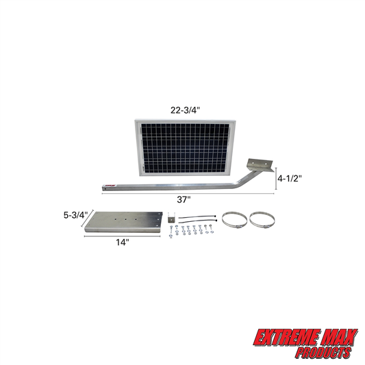 Extreme Max12/24 Volt Solar Charging Station w/20W Solar Panel, Panel Arm, Digital Controller, and Wiring for Boats, Trolling Motors, Lifts-3004.0665 solorchargingstation20w-2