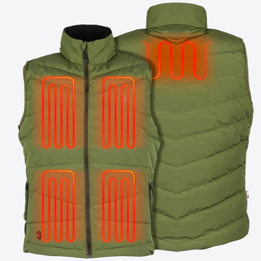 FieldSheer Crest Heated Down Vest Men's FieldSheerCrestVestOliveGreen-2