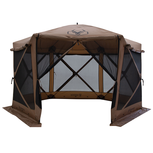 Gazelle Tents G6 Deluxe 6-Sided Portable Gazebo - Badlands Brown - GG610BR