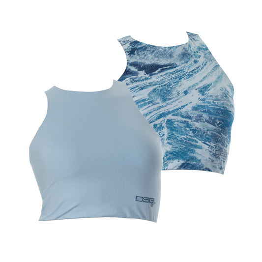 DSG Women's Reversible UPF Midi Top - Glacier/Realtree Aspect Sky