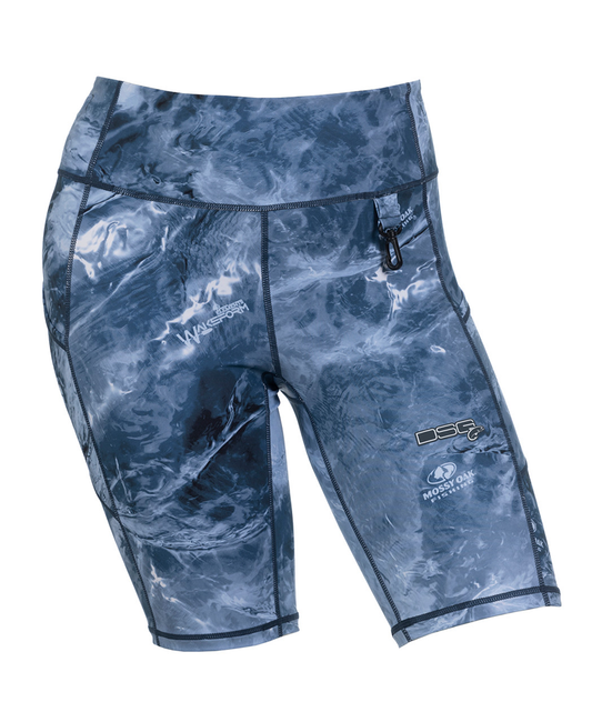 DSG Women's High Waisted UPF Boat Shorts - Mossy Oak® Elements® Wakeform High Seas