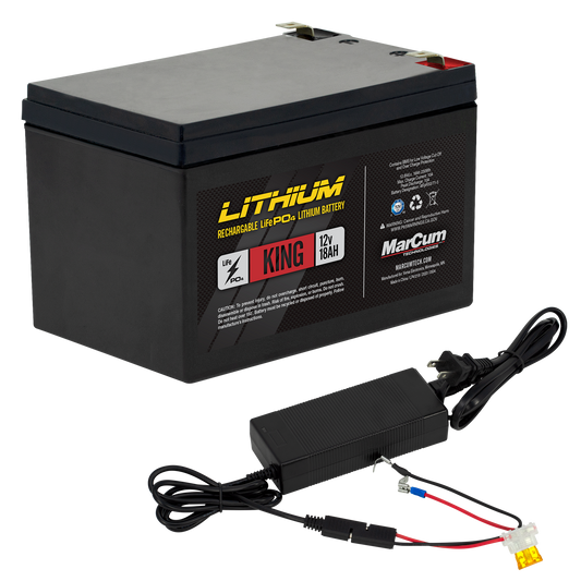Marcum 12V 18Amp Lithium Battery w/ 6amp Charger