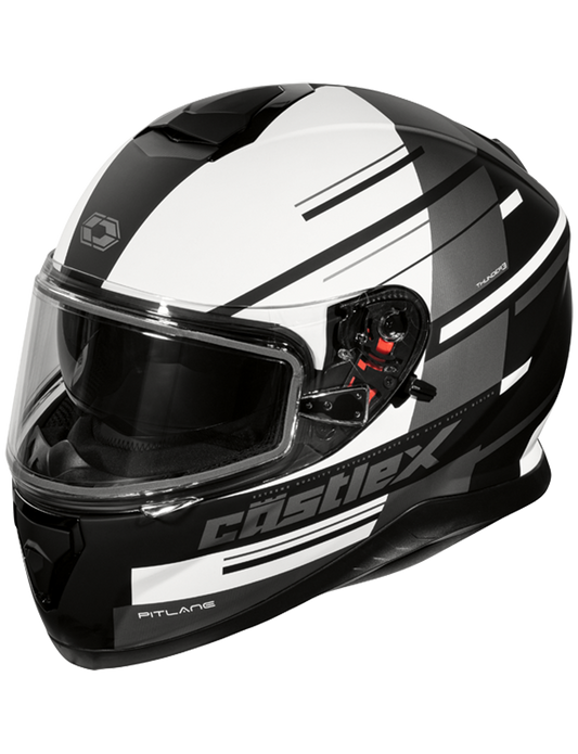 Castle X Thunder 3 SV Pitlane Snow Helmet w/Electric Shield Matte White