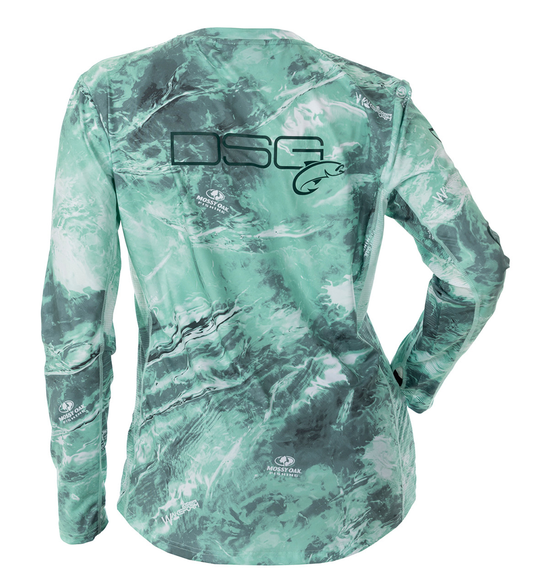 DSG Women's Charli Sun UPF Shirt - Mossy Oak® Wakeform Bowspray