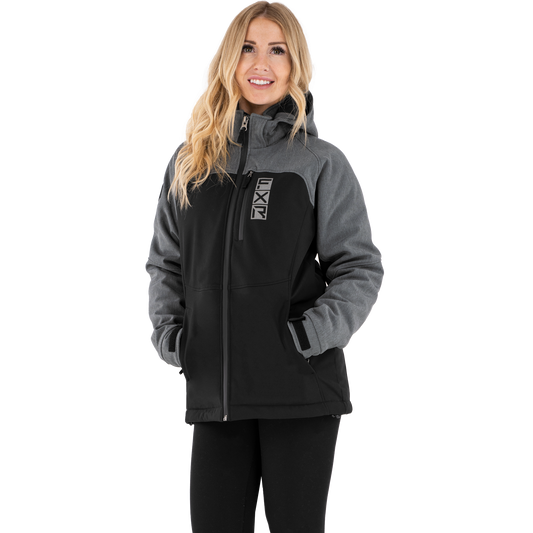 FXR Women's Vertical Pro Insulated Softshell Jacket Grey Heather-Black