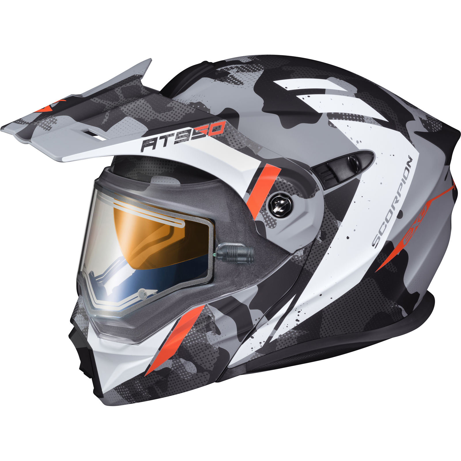 scorpion at 950 helmet Scorpion EXO-AT950 Outrigger Cold Weather Modular Helmet W/Electric Sh – Up North Sports