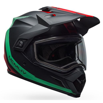 Bell MX-9 Adventure Helmet - Switchback Matte Black-Blue-Red w/Dual Lens Shield