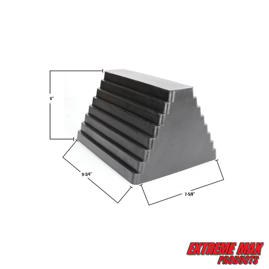 Extreme Max Heavy-Duty Rubber Wheel Chock with Eyebolt - Value 2-Pack - 5001.5775.2