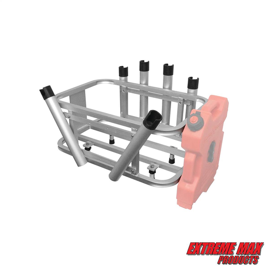 Extreme Max Aluminum Jet Ski PWC Fishing Rod Rack and Cooler Combo - 3005.4257
