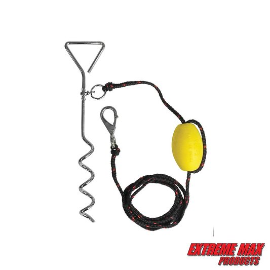 Extreme Max BoatTector Complete PWC Screw Anchor Kit with Rope, Marker Buoy, and Storage Bag - 3006.6826 screwanchor2