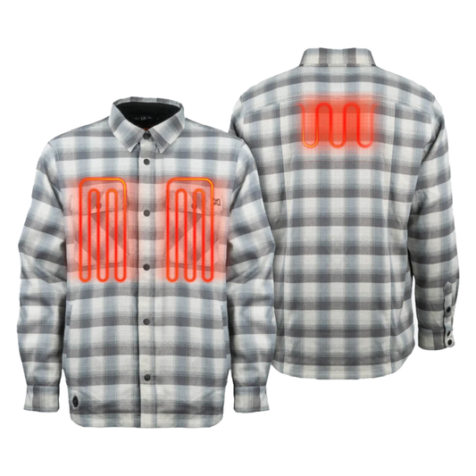 Fieldsheer Men's Heated Flannel Jacket Cream