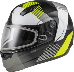 [Color:::Matte Black-Hi Vis] GMAX MD04S Reserve Modular Snow Helmet with Dual Lens Shield