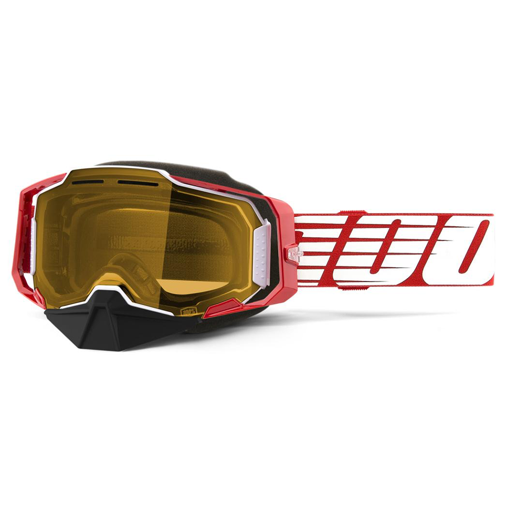 [Color:::RED FRAME / YELLOW LENS] 100PERCENT ARMEGA Snowmobile Goggles
