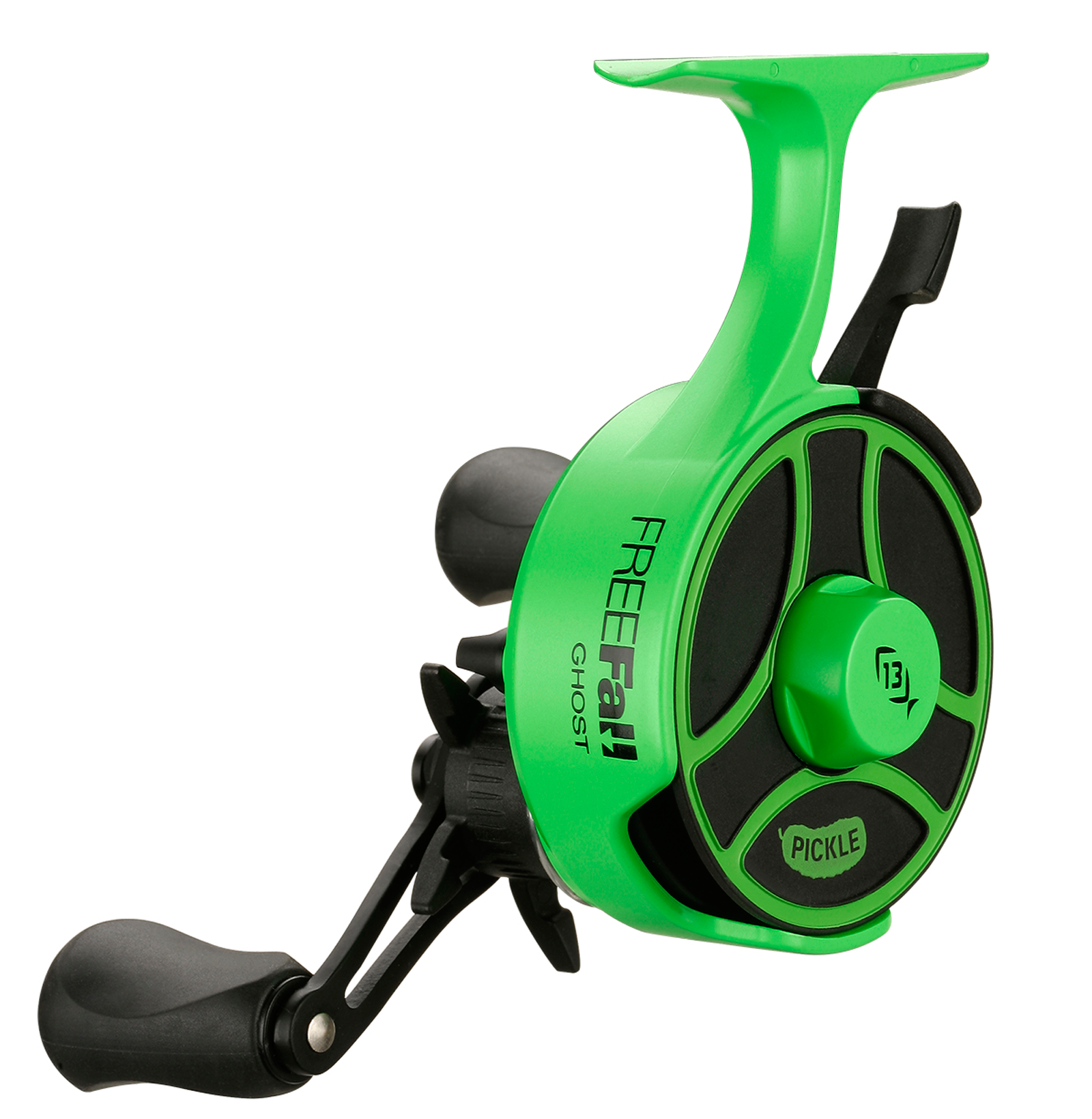 13 Fishing Black Betty Freefall Ghost Reel / Radio Active Pickle w/ New Line Window 13 Fishing Black Betty Freefall Ghost Reel / Radio Active Pickle w/ New Line Window