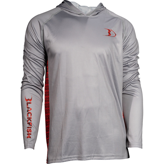 BlackFish Guide UPF Hoodie - Control Grey/Red