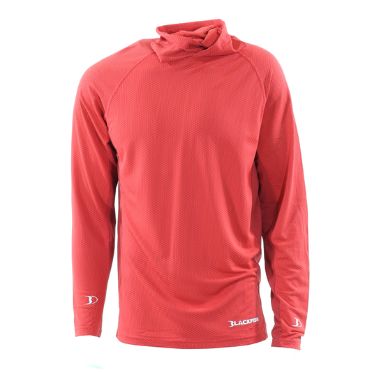 BlackFish CoolCharge UPF Angler Sun Hoodie - Molten Red