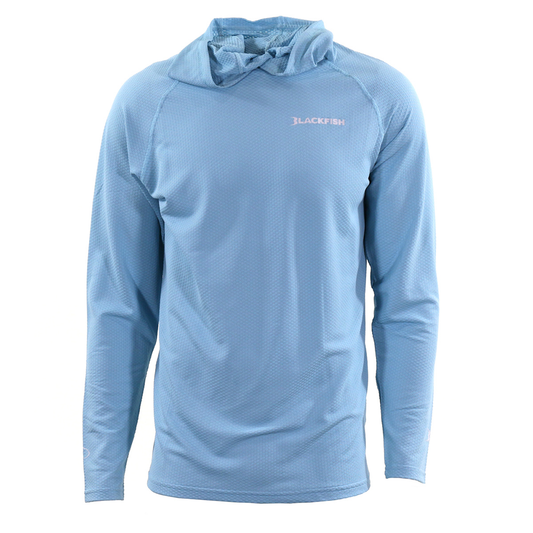BlackFish CoolCharge UPF Angler Sun Hoodie - Sky Blue